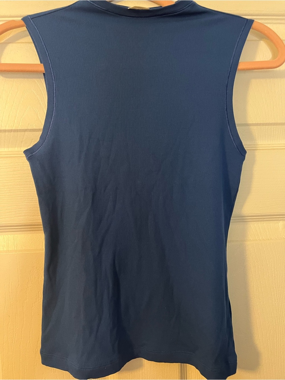 #105 Athleta Ribbed Modal Blend Muscle Tank Top Blue XS Soft Luxe Athleisure EUC